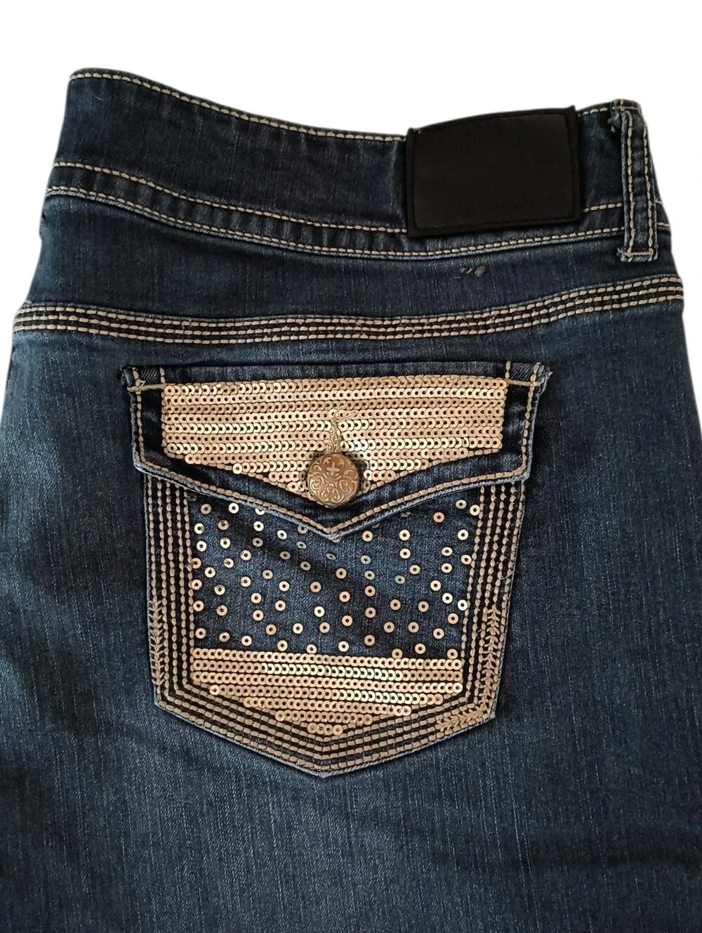 Maurices Dark Blue Jeggings with Embellished Back Pocket